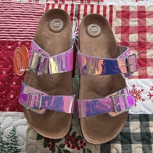 Wonder Nation Iridescent Pink Kids Sandals